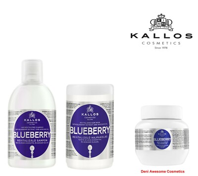 KALLOS KJMN PROFESSIONAL BLUEBERRY REVITALISIERENDE HAARMASKE, SHAMPOO MIT EXTRAKT & A