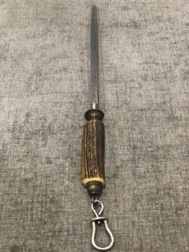 Vintage Antique Taylor Eyewitness Sharpening Steel 12” Antler, Sheffield England - Picture 3 of 9