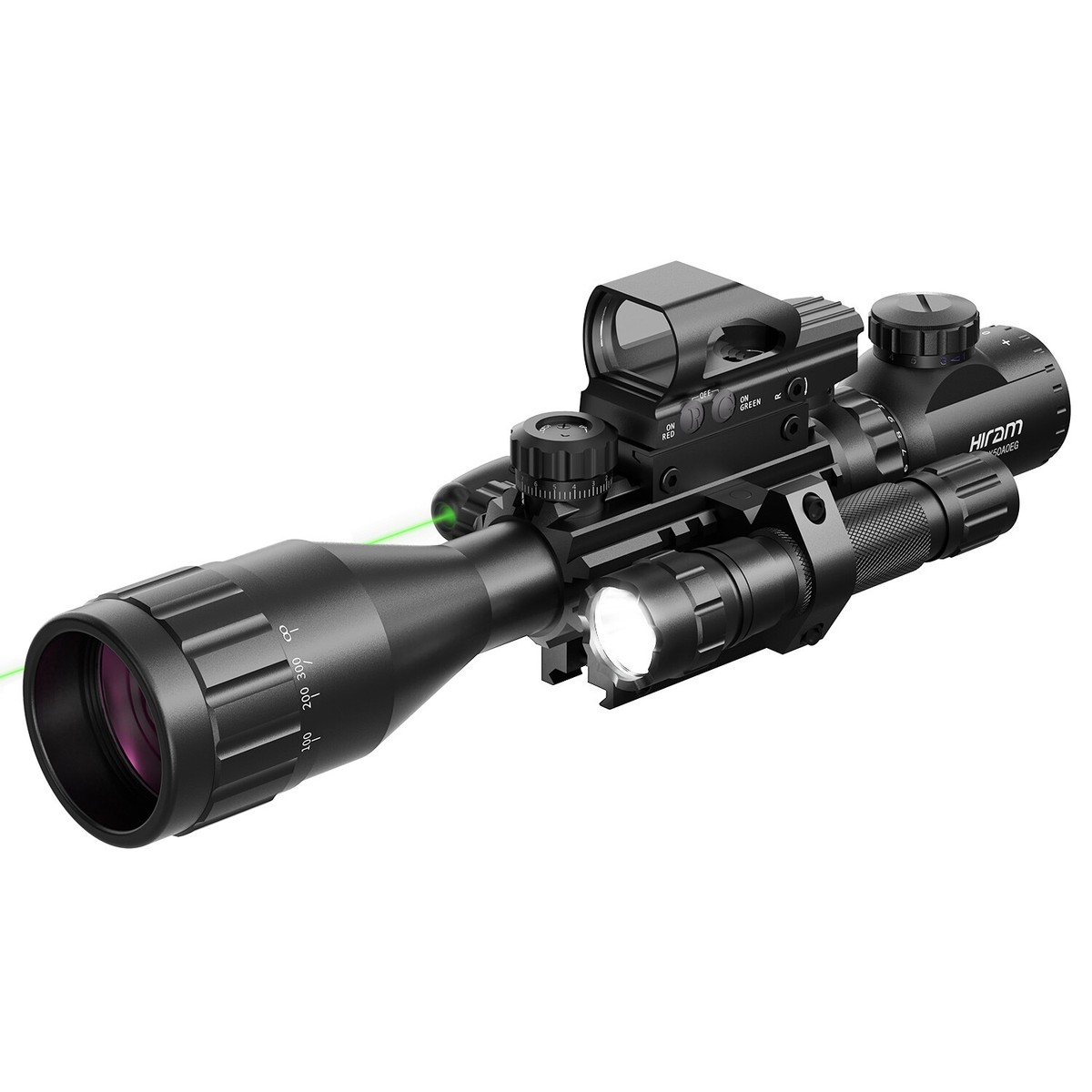 Hiram 4-16x50 Rifle Scope Holographic 4 Reticle HD Dot Sight