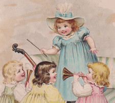 PHILIPSBURG PA TRADE CARD, ESTEY ORGAN CO, JM BUNNELL  M HUMPHREY GIRLS  X658