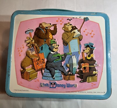 Vintage 1970s Walt Disney World Metal Lunchbox By Aladdin - Mickey