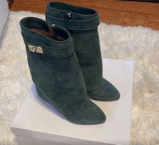 Givenchy Shark Boots Size 7 suede Dark Green