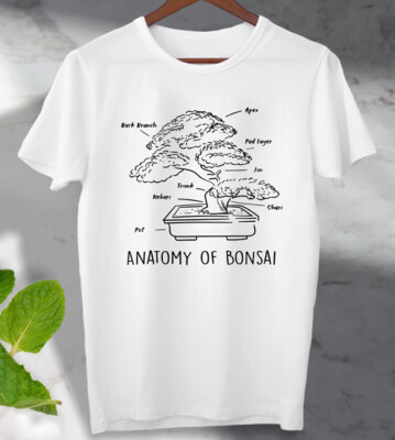 T-Shirt Anatomy of Bonsai Tree Sakura Unisex Damen Top Geschenk T-Shirt