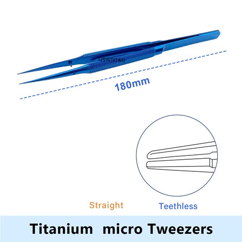Ophthalmic Micro Tweezer Microscope Forceps Instrument Titanium Stainless Steel - Picture 35 of 35