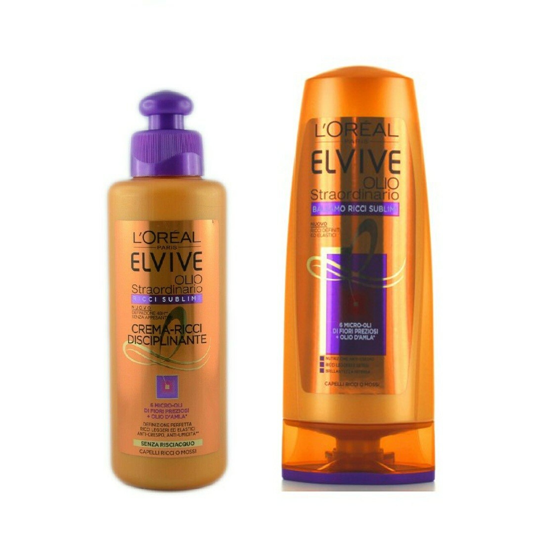 ELVIVE OLIO STRAORDINARIO CREMA RICCI SUBLIMI + BALSAMO CAPELLI