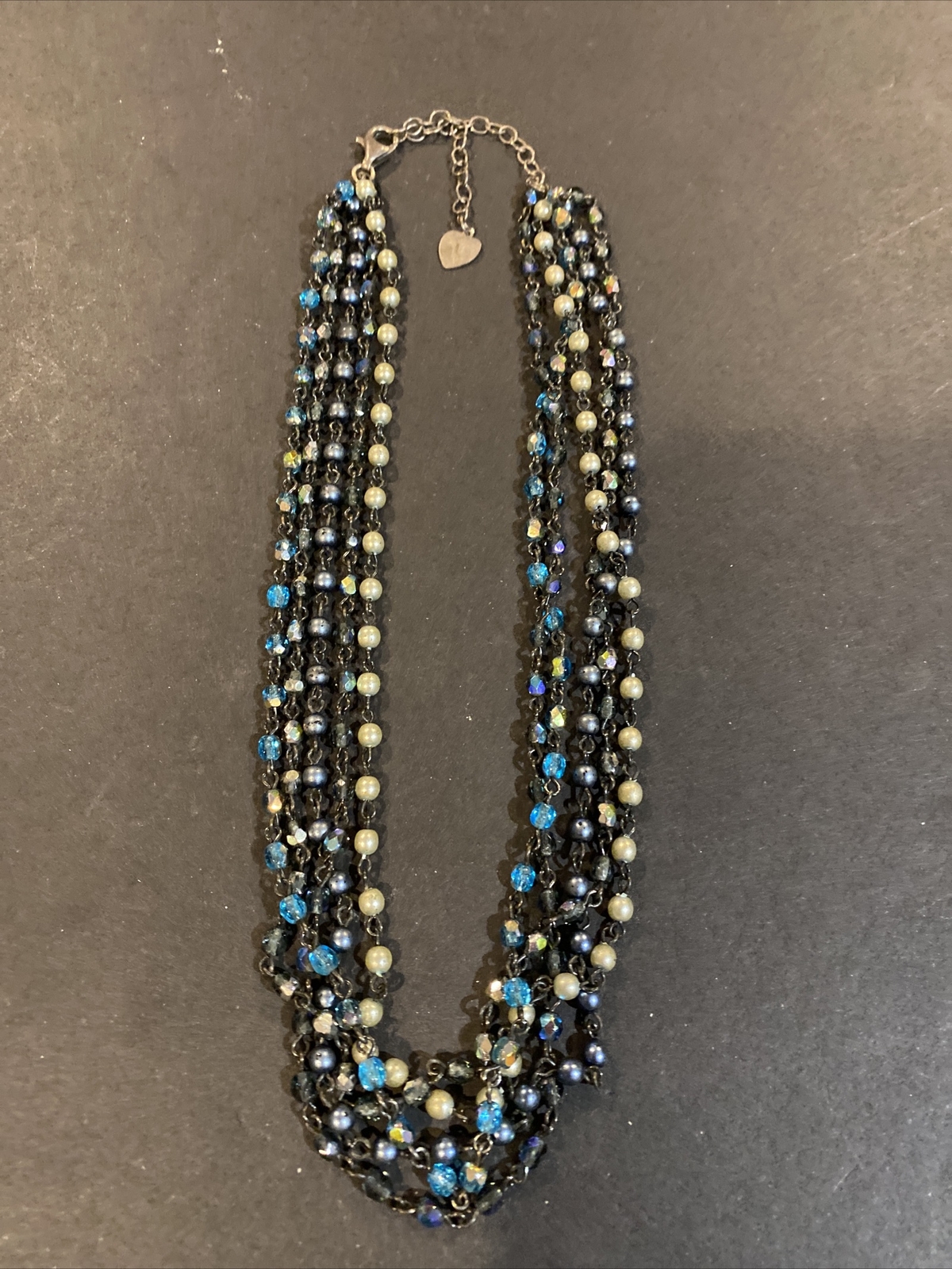 Vintage Brenda Perruzza Sterling Silver 5 Strands Beaded Necklace eBay