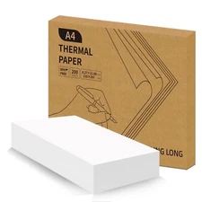A4 Thermal Paper 8.27" x 11.69" Thermal Printer Paper Quick-Dry Paper 200 She...