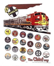 SANTA FE RAILROAD " HERITAGE" SIGN - //  AT&SF // Train Wall Art