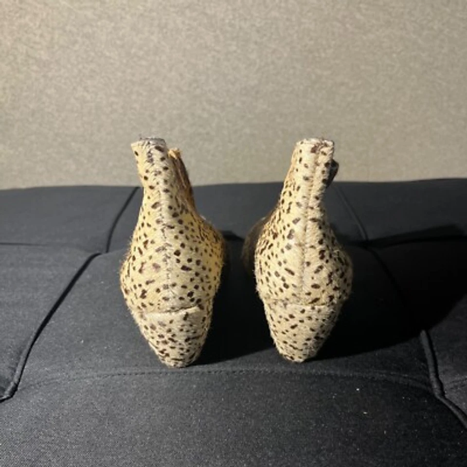 Botas de tornozelo femininas Matisse Nugent cabelo de bezerro leopardo couro tamanho 6.5 com zíper cunha - Imagem 3 de 4