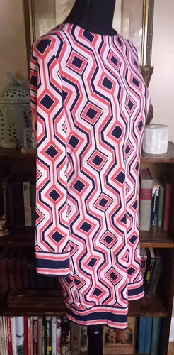 Michael Michael Kors Women's SP, Multicolor Printed Long Sleeve Shift Dress - Picture 4 of 10
