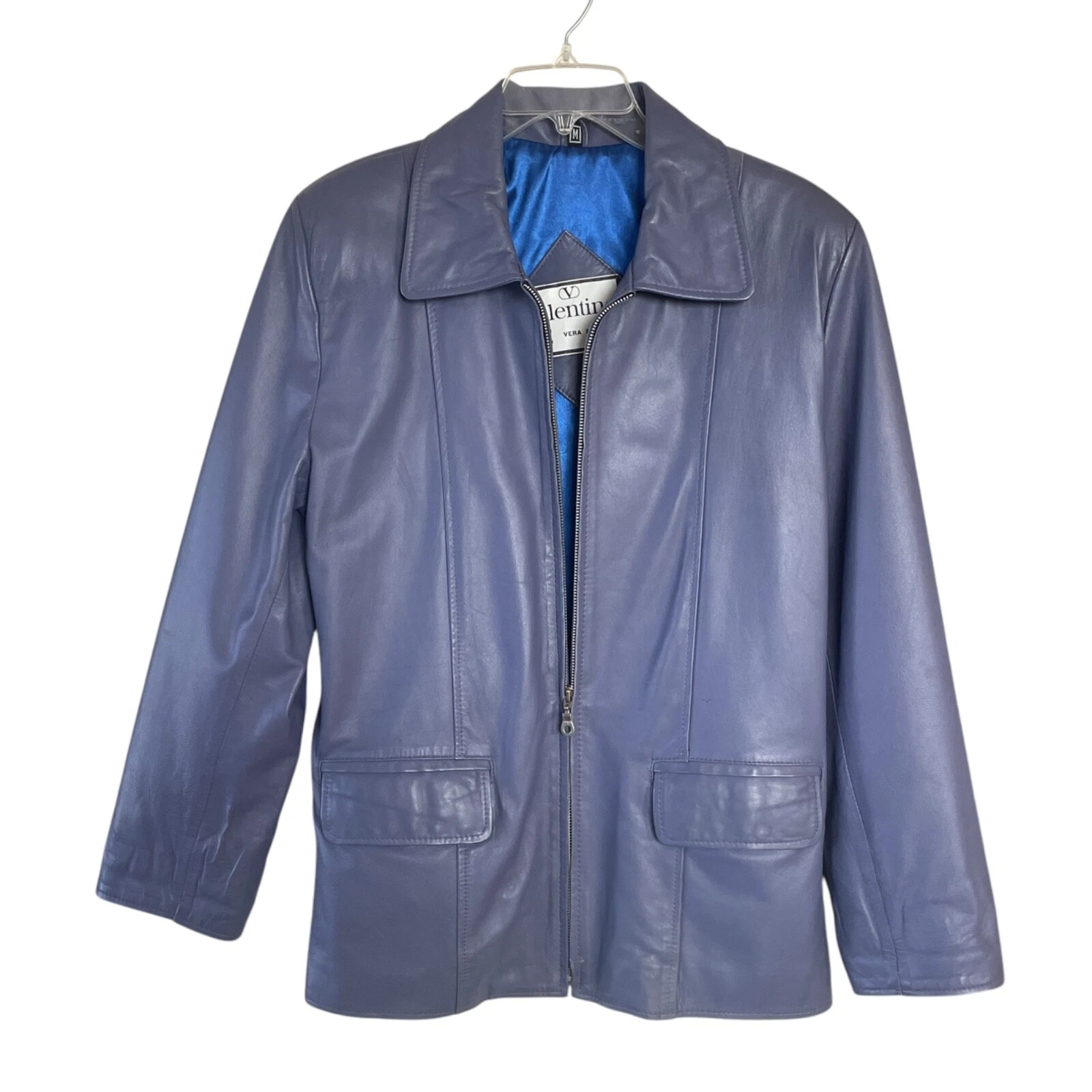 Giacca foderata VALENTINO Vera Pelle donna taglia media viola intenso vera pelle