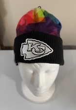NWT Kansas City Chiefs New Era Black 2023 NFL Crucial Catch Cuffed Knit Cap Hat