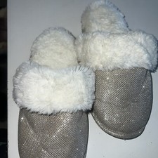 INC International Concepts Slippers Med 7-8 Metallic Scuff Slippers, Gold o3 