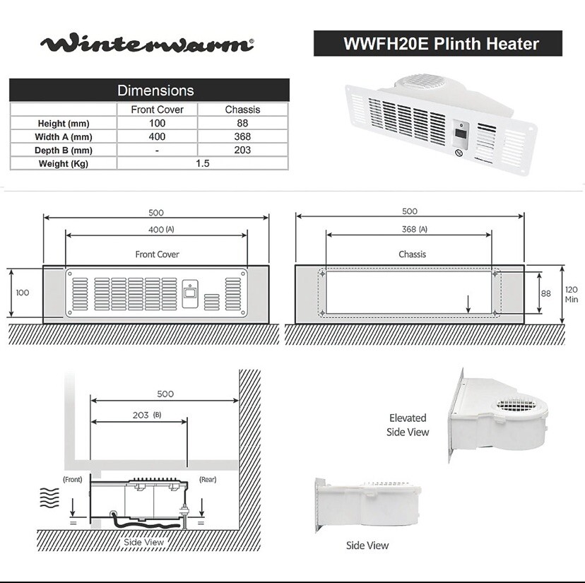 Winterwarm WWFH20E 2Kw Plinth Heater eBay