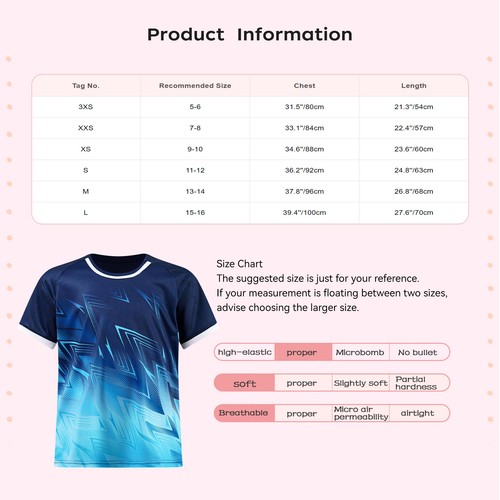 Boys Tops Quick-Drying Shirt Breathable T-shirt Basketball Activewear Kids - Picture 11 of 27