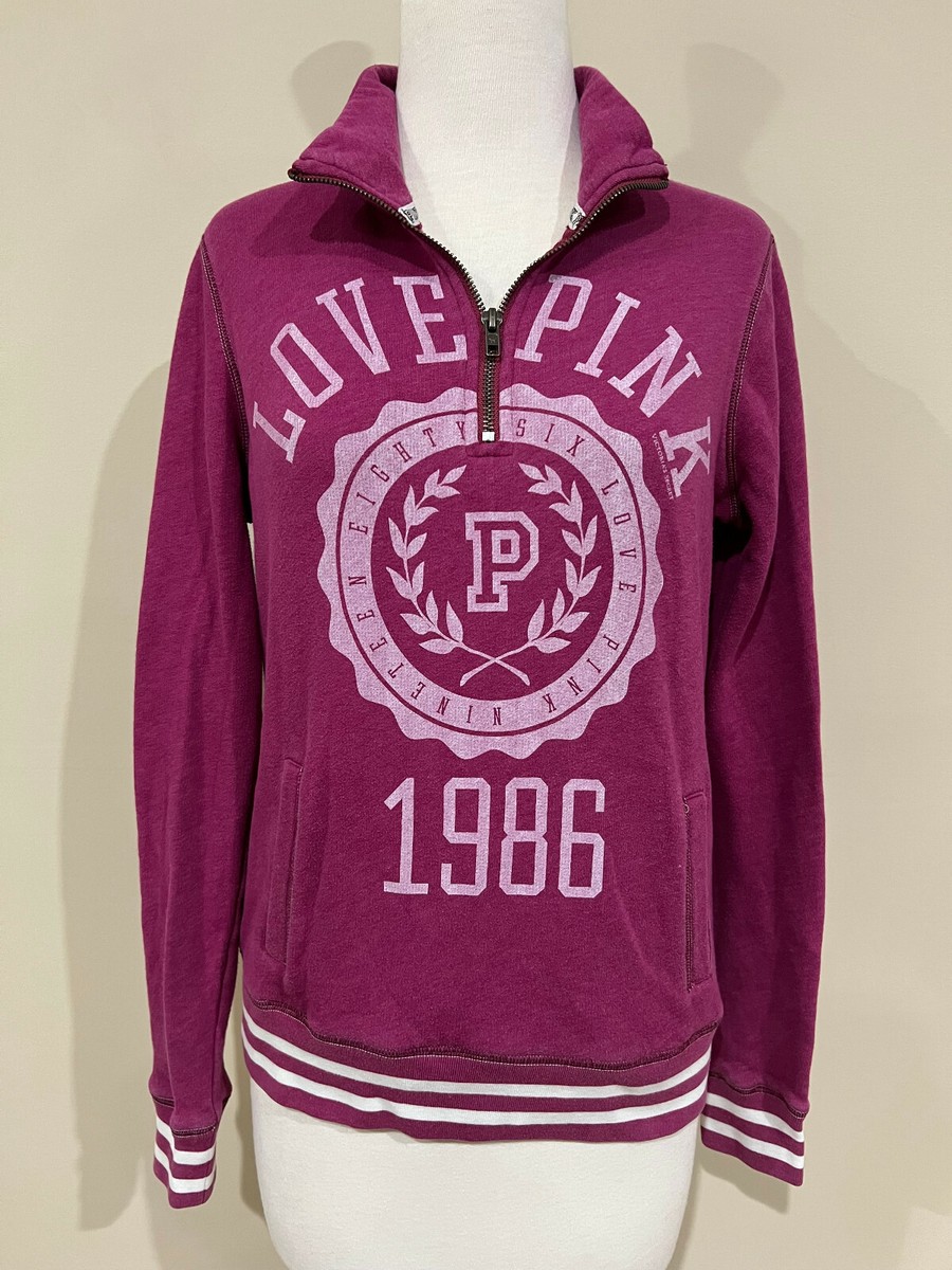 Victoria's Secret PINK 1/4-Zip 'Love Pink 1986' Mock Neck