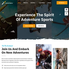 Extreme Sports Website Design for Sale with Free VPS Web Hosting