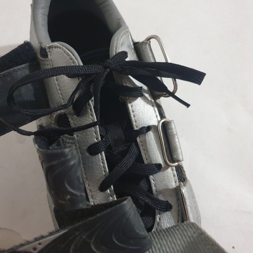 Lake Cycling Bike Shoes US9 EU43 Silver Black Leather Mountain Biking 3Strap Men - Picture 10 of 15