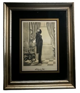 George Washington Antique 19c Framed Silhouette William Henry Brown Lithograph