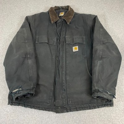 Vintage Carhartt Artic Quilt Jacket Mens 2XL Black Chore Barn Distressed Outdoor