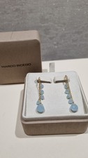 Marco Bicego Earrings, 18kt, Aquamarine & Diamonds, New, Box & Warranty