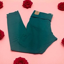 Victoria  s Secret Leggings , Green, Mid Rise Foldover, Women  s Size XL.