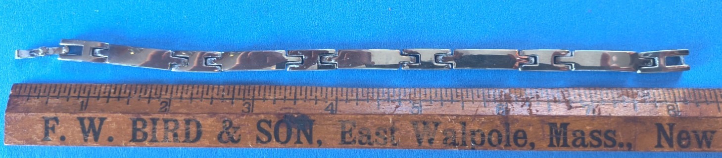 Sterling silver rectangular link bracelet - image 1