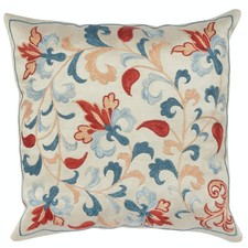12"x12" 100 Silk Cushion Cover. Suzani Accent Pillow. Embroidered Throw Pillow