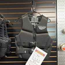 Fly Racing Adult Medium Black Life Jacket PFD Flotation Vest Buckle Closure