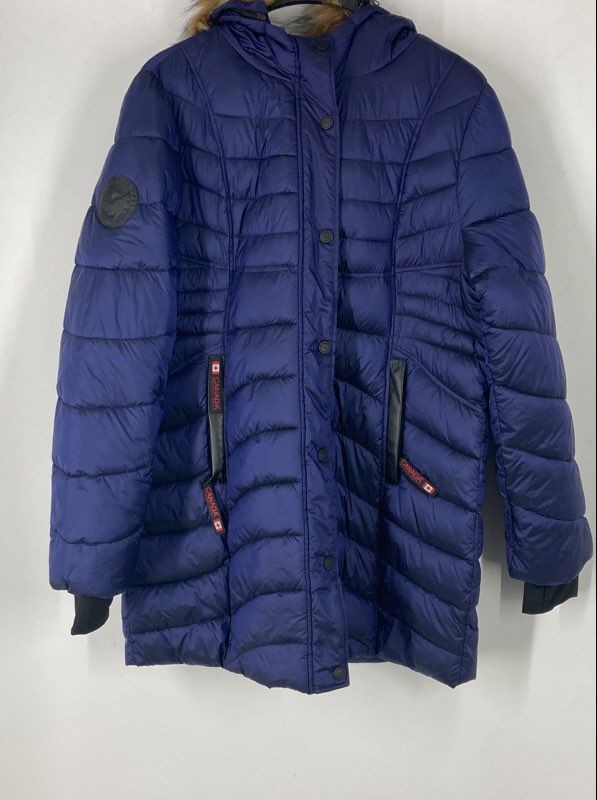 Canada Weather Gear Womens Blue Long Sleeve Hooded Puffer Jacket Size XL