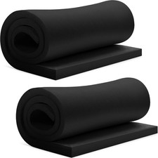 2 Pcs Upholstery Foam 1" x 24" x 72" High Density Cushion Black Polyurethane Cra