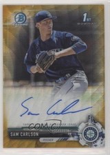 2017 Bowman Draft Chrome Pick Gold Wave Refractor 25/50 Sam Carlson Auto 8k4