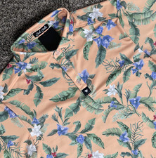 Bad Birdie Polo Mens XL Orange Core Flora Fiesta Golf Performance Stretch