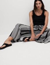 Marks & Spencer Womens Wide leg Trousers in Grey Mix - M&S