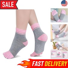 Cute Striped Women's Five Finger Toe Socks - Comfortable Crew Socks for Running