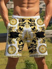 Vintage Patterned Print Hawaiian Short