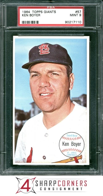 1964 Topps Giants #57 Ken Boyer Cardinals Pop 12 PSA 9