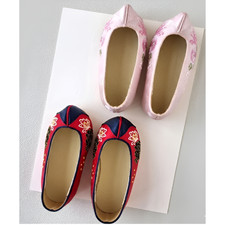 Korean Girl Hanbok Shoes Floral Embroidery 130mm 135mm