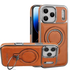 For iPhone 17 Pro Max 16 15 14 13 12 11 Shockproof Leather Case Mag Safe Stand