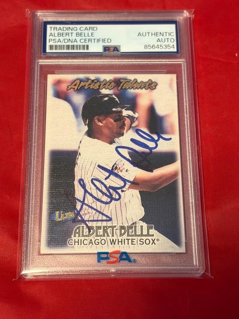 ALBERT BELLE WHITE SOX 1998 ARTISTIC TAL SIGNED AUTO BASEBALL CARD PSA AUTHENTIC