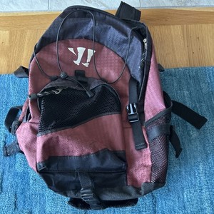 Warrior Maroon Color Lacrosse Backpack w Buckle Strap - Stick Holster
