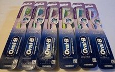 6 Pc Oral B Advanced Whitening Clean Toothbrushes MEDIUM Bristles