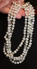 Beautiful flawless vintage early 1900s white floral art glass Necklace Lot# 461