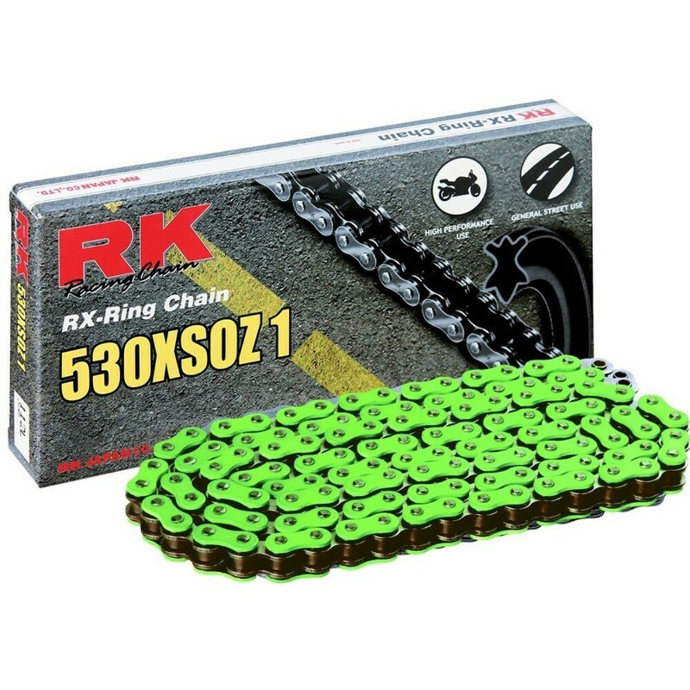 Free Shipping RK FG530XSOZ1 Chain With 118 Links Green For Motorcycle Parts