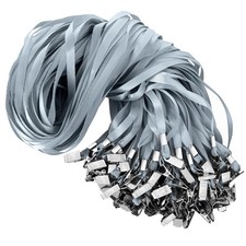 100Pcs Black Lanyards with Clip lanyards for id Badges Grey 