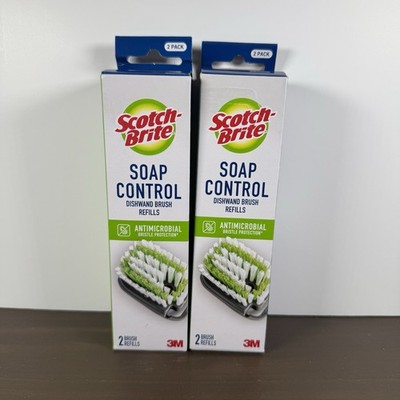 Scotch-Brite Unisex Dishwand Refills Soap Control White Green - 2 Pack - New