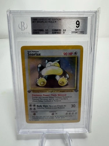 Pokemon Jungle 1st Edition 1999 Pokemon Jungle Snorlax Holo 1st Ed BGS 9