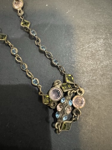 Vintage Sorrelli Crystal Bazel Long Necklace T/C - Picture 5 of 7