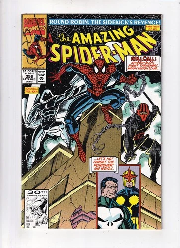 Amazing Spider-Man #356 Marvel Comics 1991 Punisher Moon Knight VF/NM
