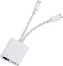 Lightning and USB C to Ethernet Adapter,2 in 1 RJ45 Ethernet LAN Network Adapter